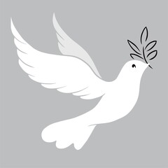 Hand-drawing silhouette background collection. Vector dove. Element for design.