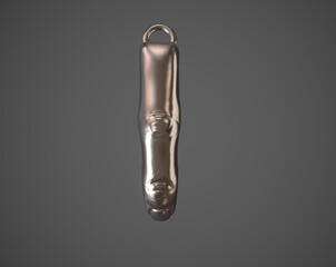 White hand on a white background. 3d rendering.
