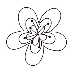 flower decoration natural isolated icon line style