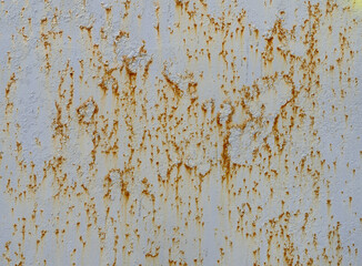 Texture of an old and rusty metal sheet once covered with paint