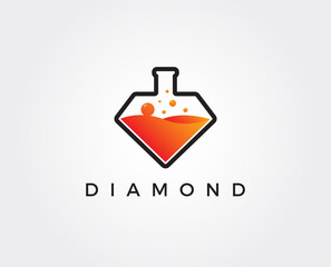 minimal diamond lab logo template - vector illustration