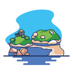 isolated santa marta colombia travel sites icon -Vector