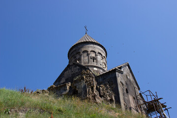 Fototapeta na wymiar Half-ruined old church in Armenia