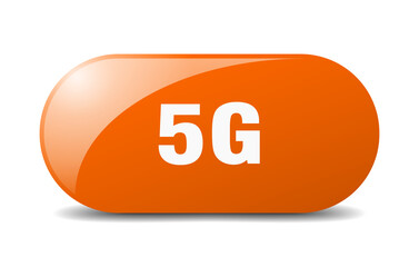 5g button. sticker. banner. rounded glass sign