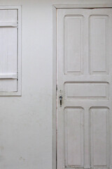 white door on a wall