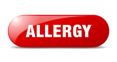 allergy button. sticker. banner. rounded glass sign