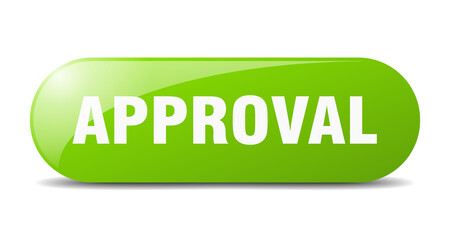 approval button. sticker. banner. rounded glass sign