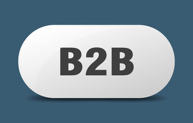 b2b button. sticker. banner. rounded glass sign