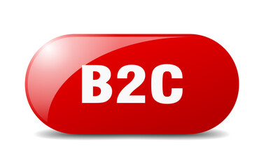b2c button. sticker. banner. rounded glass sign