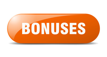 bonuses button. sticker. banner. rounded glass sign