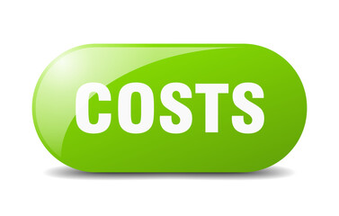 costs button. sticker. banner. rounded glass sign