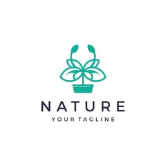 flower logo with line style