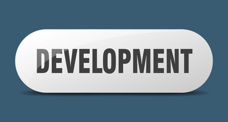 development button. sticker. banner. rounded glass sign