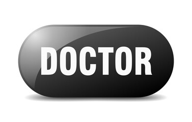 doctor button. sticker. banner. rounded glass sign