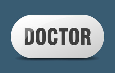 doctor button. sticker. banner. rounded glass sign