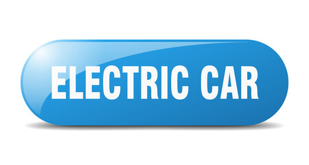 electric car button. sticker. banner. rounded glass sign