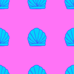 Seashell seamless pattern