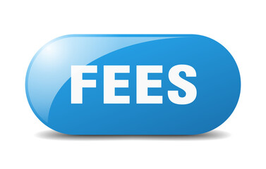 fees button. sticker. banner. rounded glass sign