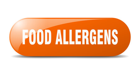 food allergens button. sticker. banner. rounded glass sign