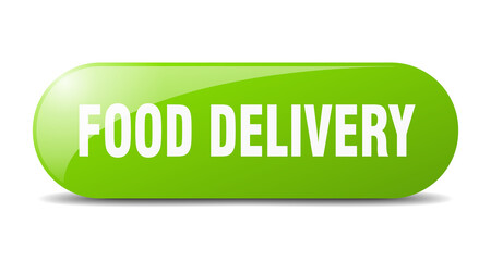 food delivery button. sticker. banner. rounded glass sign