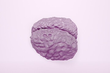 human brain model on light background, 3d illustration