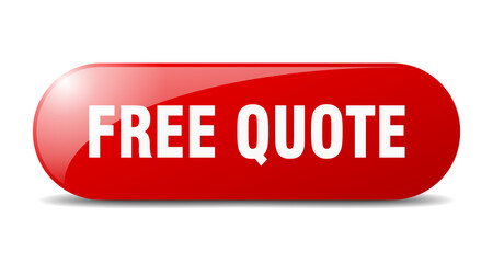 free quote button. sticker. banner. rounded glass sign