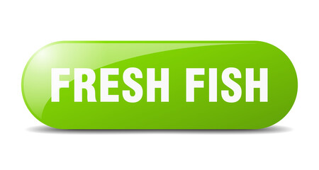 fresh fish button. sticker. banner. rounded glass sign