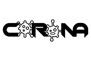 say no to corona. vector illustration of corona virus writing style with corona virus.