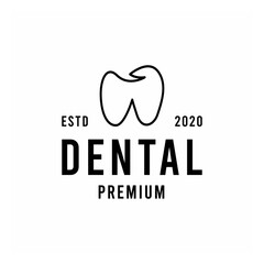 Dental Clinic premium Vector Logo line illustration design