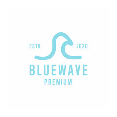 Blue Wave premium Vector Logo line illustration design