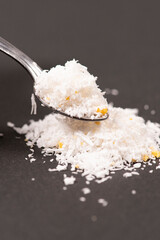 natural long rice grain. Macro or close up