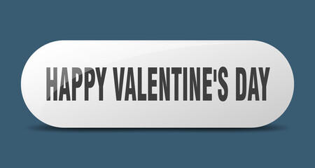 happy Valentine's day button. sticker. banner. rounded glass sign