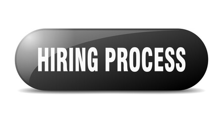 hiring process button. sticker. banner. rounded glass sign