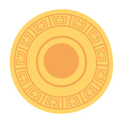 gold coin ornament antique luxury isolated icon style