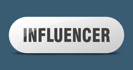 influencer button. sticker. banner. rounded glass sign