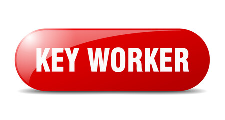 key worker button. sticker. banner. rounded glass sign