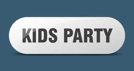 kids party button. sticker. banner. rounded glass sign