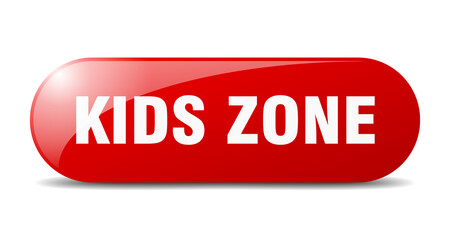 kids zone button. sticker. banner. rounded glass sign