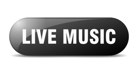 live music button. sticker. banner. rounded glass sign