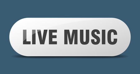 live music button. sticker. banner. rounded glass sign