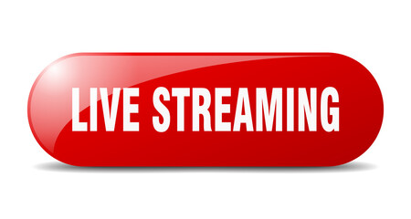 live streaming button. sticker. banner. rounded glass sign