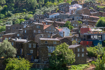 Fototapeta na wymiar General view at the Piodão village, a typical and traditional schist village