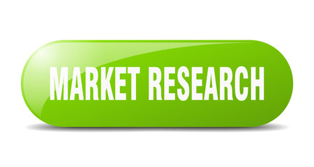 market research button. sticker. banner. rounded glass sign