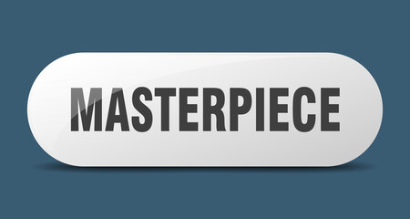 masterpiece button. sticker. banner. rounded glass sign