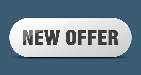new offer button. sticker. banner. rounded glass sign