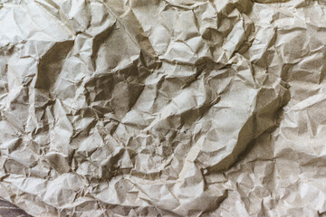 Brown Wrinkle Recycle Paper Background Creased Beige Paper Texture