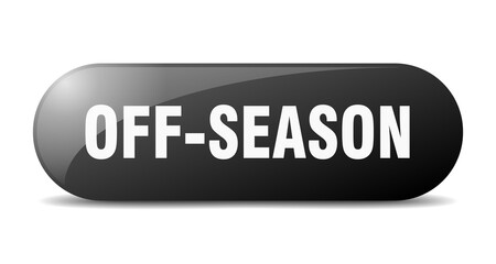 off-season button. sticker. banner. rounded glass sign