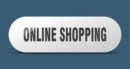 online shopping button. sticker. banner. rounded glass sign