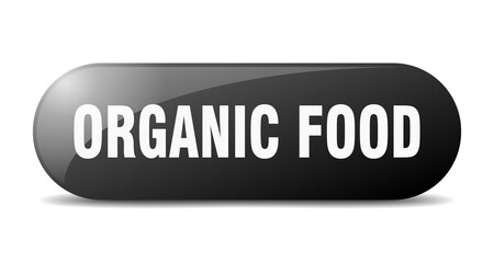 organic food button. sticker. banner. rounded glass sign