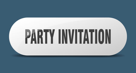 party invitation button. sticker. banner. rounded glass sign